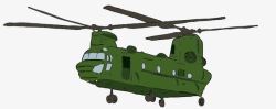 军绿色的卡通直升飞机素材
