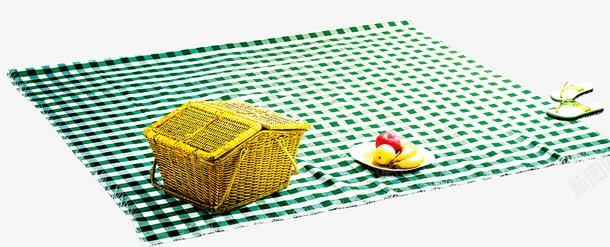 餐布上的篮子水果和拖鞋png免抠素材_新图网 https://ixintu.com 拖鞋 水果 篮子 餐布