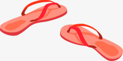 手绘红色拖鞋素材
