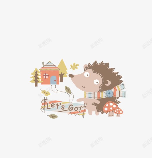 刺猬回家图标png_新图网 https://ixintu.com 刺猬 动物 卡通 可爱 棕色