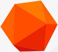 橙色卡通六边形素材