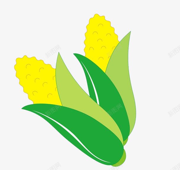 卡通玉米png免抠素材_新图网 https://ixintu.com 农作物 玉米 绿色食品 黄色