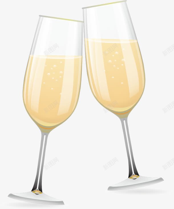 手绘两个香槟杯png免抠素材_新图网 https://ixintu.com 手绘 香槟杯 高脚杯