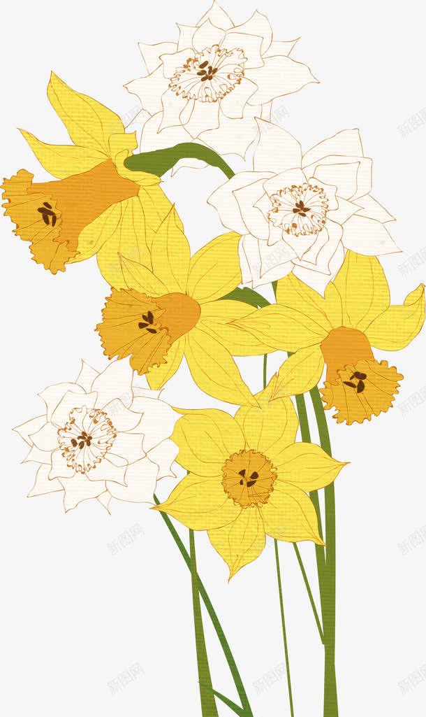 手绘黄色线条创意花朵png免抠素材_新图网 https://ixintu.com 创意 线条 花朵 黄色