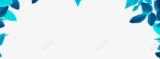 蓝色叶子边框png免抠素材_新图网 https://ixintu.com 叶子 蓝色 边框