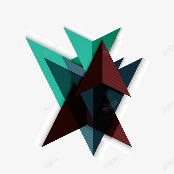 抽象炫彩几何立体块三角png免抠素材_新图网 https://ixintu.com 三角 几何 抽象 炫彩 立体块
