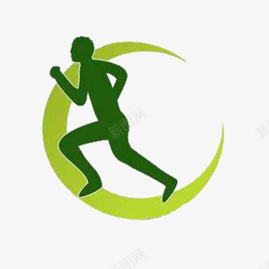 绿色健康马拉松logo图标图标
