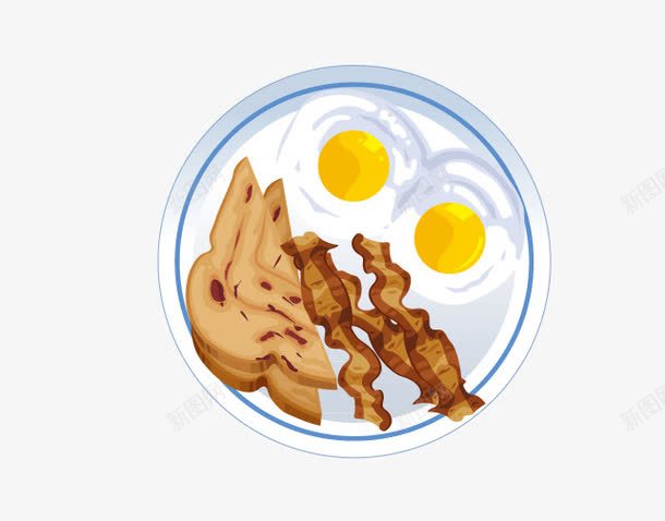 营养早餐png免抠素材_新图网 https://ixintu.com 三明治 卡通美食 卡通西式早餐 早餐 煎蛋