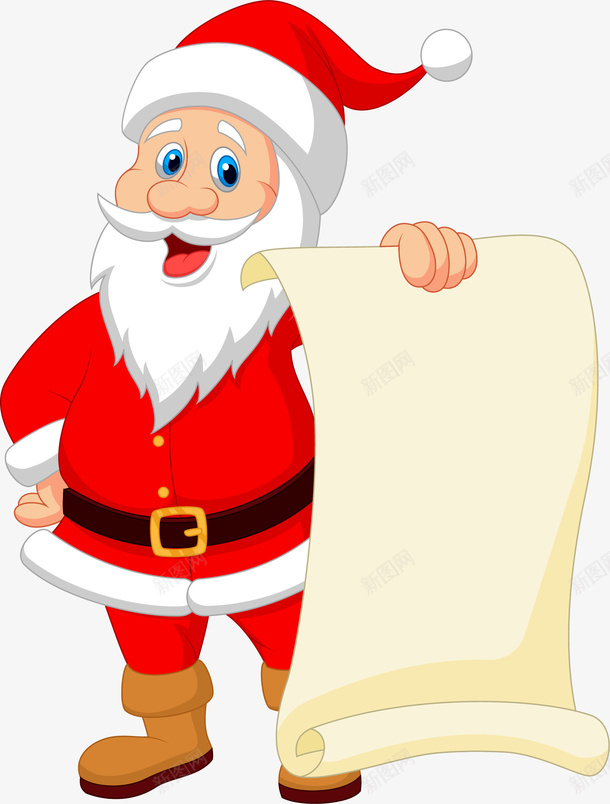 圣诞老人和一张微黄的纸矢量图eps免抠素材_新图网 https://ixintu.com 圣诞老人 圣诞节 红色 矢量图