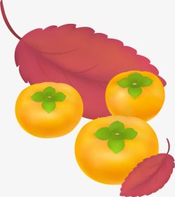 柿装饰设计矢量卡通装饰柿子图标高清图片