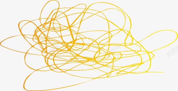 黄色线团png免抠素材_新图网 https://ixintu.com 手绘 线团 线条 黄色