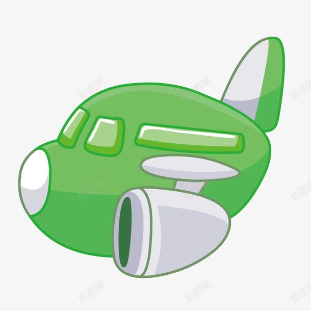 卡通小飞机png免抠素材_新图网 https://ixintu.com 卡通 绿色 飞机