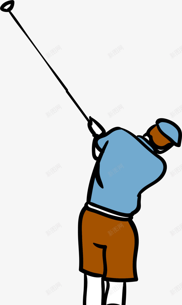 蓝色水彩高尔夫少年png免抠素材_新图网 https://ixintu.com 健康 强身健体 贵族运动 运动健身 锻炼 高尔夫球