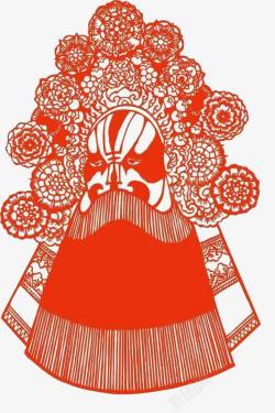 中国风传统艺术京剧脸谱剪纸素材