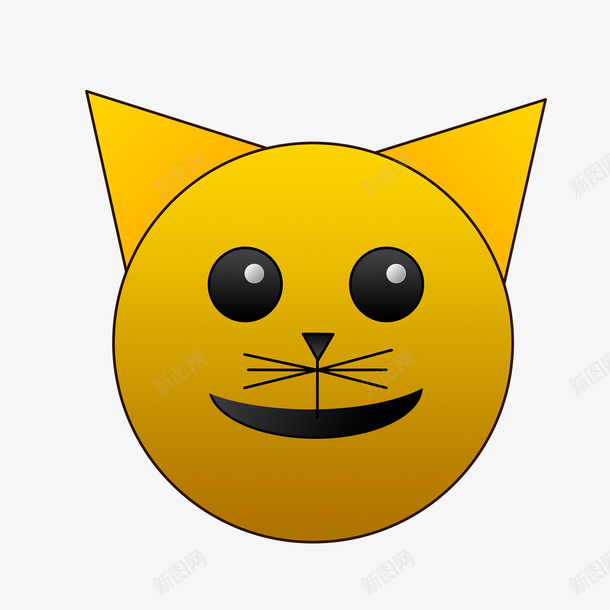 手绘卡通猫脸图标png_新图网 https://ixintu.com 动画 卡通动物脸 卡通猫图标 卡通猫脸 宠物图标 黄色猫脸