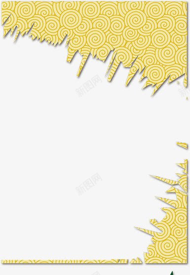 黄色中国风花纹装饰png免抠素材_新图网 https://ixintu.com 国风 花纹 装饰 黄色