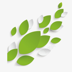 绿色树叶装饰图案矢量图素材