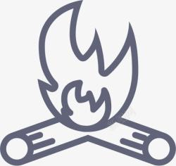 campfire篝火OutlineSmashicons图标高清图片