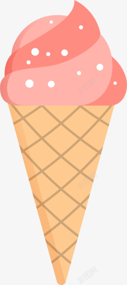 一个冰激凌夏天气息粉色冰激凌高清图片