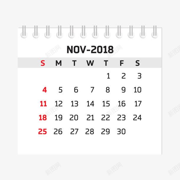 黑白色2018十一月台历png免抠素材_新图网 https://ixintu.com 2018 2018台历 十一月 台历 日常 白色 黑色