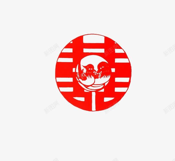 喜字png免抠素材_新图网 https://ixintu.com 喜字 喜庆 红色 鸳鸯