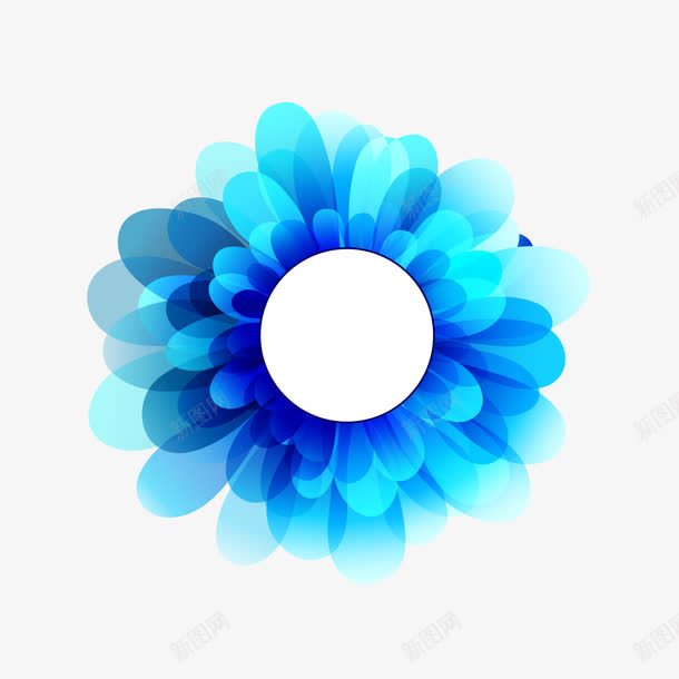 蓝色立体花朵png免抠素材_新图网 https://ixintu.com 梦幻 矢量花朵 矢量蓝色 立体 花朵 边框