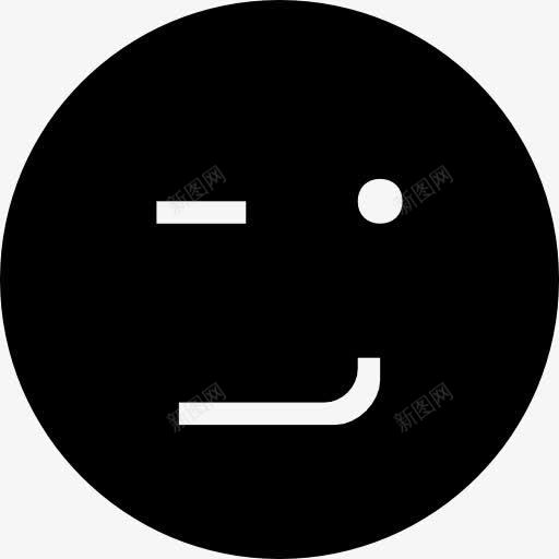 闪烁的黑色的表情符号的符号图标png_新图网 https://ixintu.com 山楂Emoji填补 界面 眨眼 脸 表情 表情符号 赢了 黑色