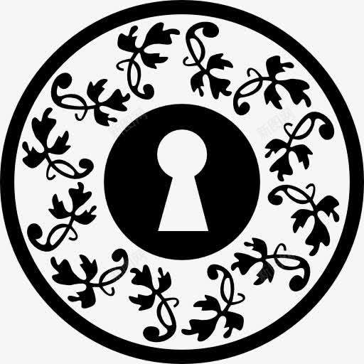 小孔的圆花标图标png_新图网 https://ixintu.com 圆形 圈 工具 工具和用具 花 花卉设计 花艺设计 设计 锁孔