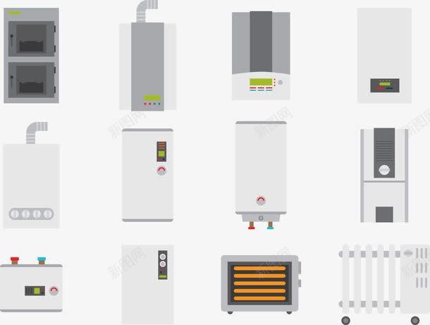 白色热水器png免抠素材_新图网 https://ixintu.com 器材 热水器 白色