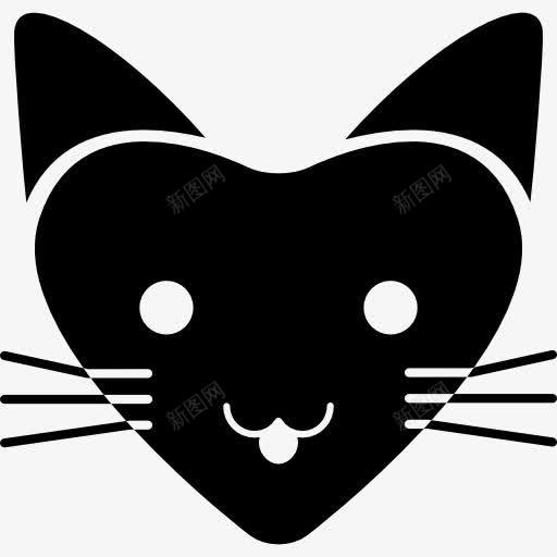 爱猫的心形的脸图标png_新图网 https://ixintu.com 动物 心 爱 猫 猫的心跳 脸