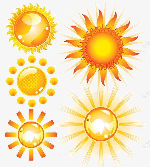 有质感的太阳png免抠素材_新图网 https://ixintu.com 元素 卡通 太阳 设计 质感 黄色