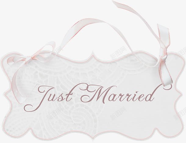 JustMarriedpng免抠素材_新图网 https://ixintu.com 丝带 卡牌 挂牌 英文