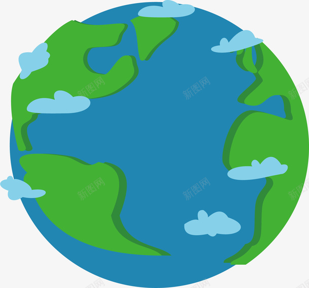 创意绿色地球矢量图ai免抠素材_新图网 https://ixintu.com 低碳生活 保护地球 卡通手绘 地球 水彩 蓝色 矢量图