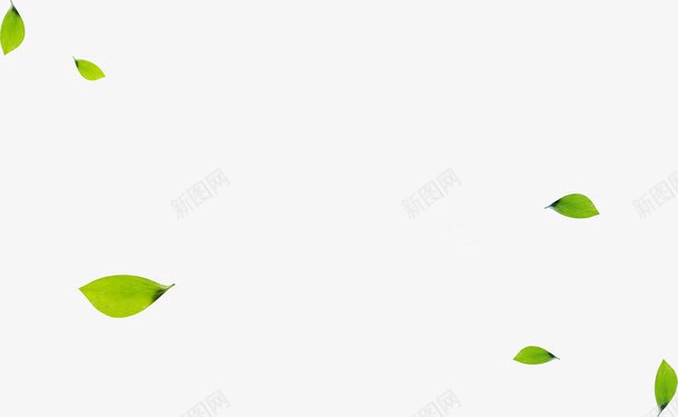 手绘绿色漂浮创意树叶唯美png免抠素材_新图网 https://ixintu.com 创意 树叶 漂浮 绿色