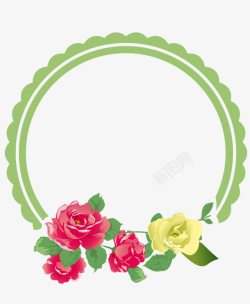 玫瑰精美花纹边框装饰素材