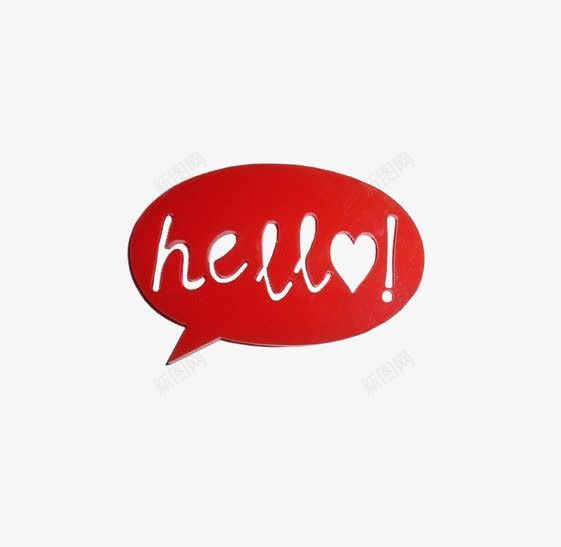你好对话框png免抠素材_新图网 https://ixintu.com HELLO 你好 创意对话框 爱心 红色对话框
