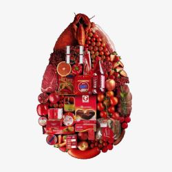 红色水果蔬菜创意视觉素材