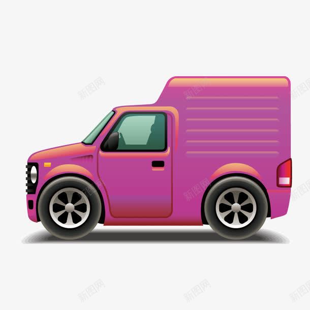 紫色箱式小货车png免抠素材_新图网 https://ixintu.com 矢量货车 箱式货车 紫色汽车 货车