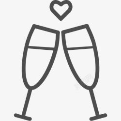 Alcohol酒香槟玻璃吐司面包情人节情人节图标高清图片