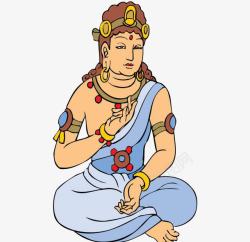 卡通印度佛教人像素材