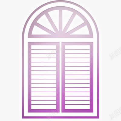 鼠绘窗png免抠素材_新图网 https://ixintu.com 卡通窗 窗户 紫色