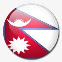 尼泊尔国旗国圆形世界旗图标图标