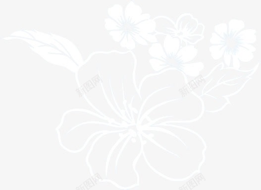 白色花卉冬之韵海报png免抠素材_新图网 https://ixintu.com 海报 白色 花卉