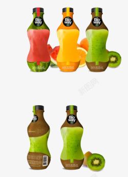 健康果汁瓶子包装素材