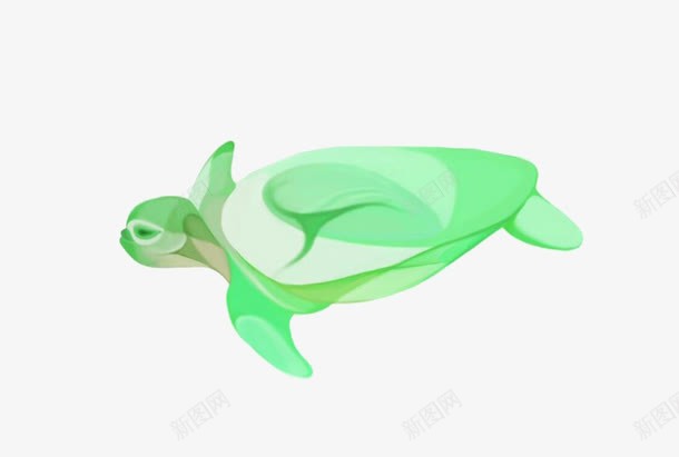 小海龟绿色手绘png免抠素材_新图网 https://ixintu.com 手绘 海龟 绿色
