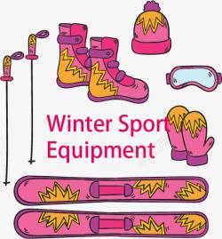 粉色滑雪套装素材