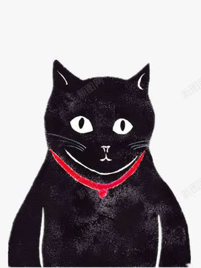 大黑猫png免抠素材_新图网 https://ixintu.com 可爱 插画 装饰 黑猫