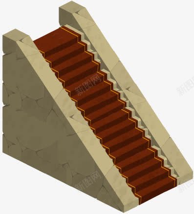 红毯楼梯png免抠素材_新图网 https://ixintu.com 楼梯 石质 老式