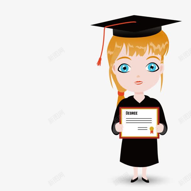 拿毕业获奖证书的女孩png免抠素材_新图网 https://ixintu.com 女孩 毕业 获奖证书 证书