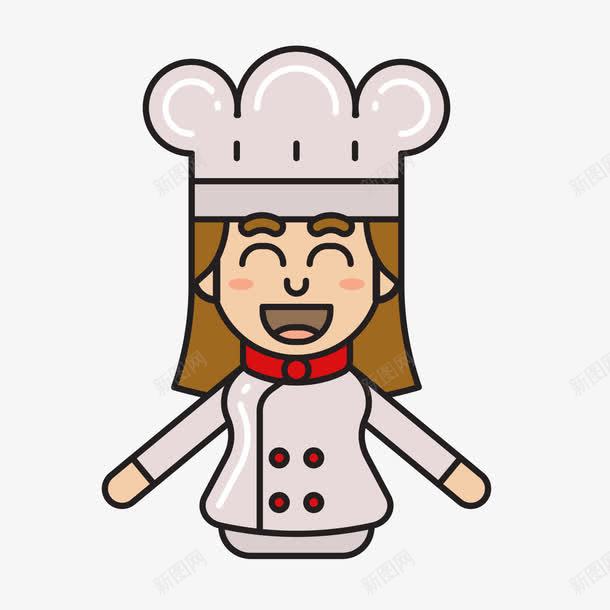 白衣服创意女厨师png免抠素材_新图网 https://ixintu.com 创意女孩 卡通人物 卡通女孩 厨娘 厨师 白衣服厨师
